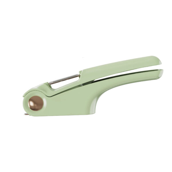 Product Description Product information:  Material: ABS+stainless steel Color: White, Green, Orange Style: Light Luxury Size: 22 * 8.8cm Function: Multi function   Packing list:  Garlic press*1